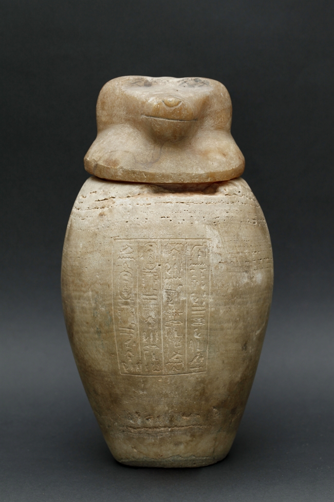 Canopic jar of Ketjen in the form of god Hapy